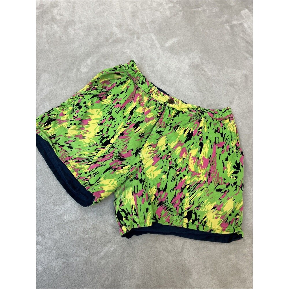 Chubbies Shorts Women’s‎ M Neon Abstact Chino Reversible Colorful Cotton 5" In